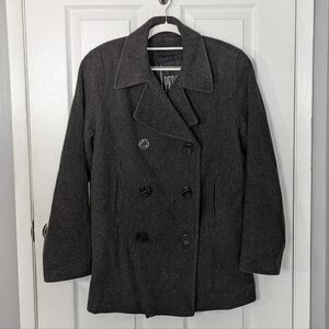 Vintage J. Percy 100% Merino Wool Preppy Double Breasted Classic Pea Coat Size 6